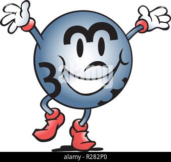 Vector Cartoon illustration of a Happy Bingo Ball Winner Stock Vector