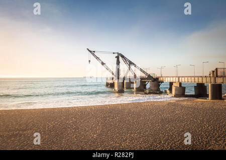 Muelle Vergara Pier and Acapulco Beach - Vina del Mar, Chile Stock Photo