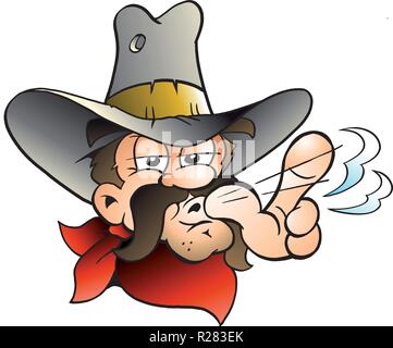 Cartoon Vector illustration of an Cowboy Stock Vector