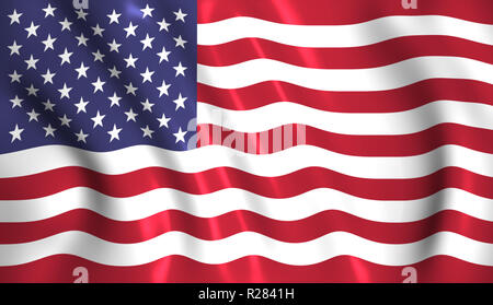 USA flag waving in the wind America Stock Photo