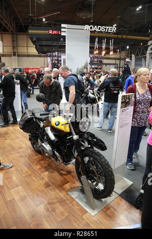 Birmingham, UK. 17th November 2018. This year's largest motorbike show in the UK is taking place at the NEC from the 17th to the 25th of November. Motorbike enthusiasts gather to admire the latest products of the industry. Credit: Uwe Deffner/Alamy Live News Stock Photo