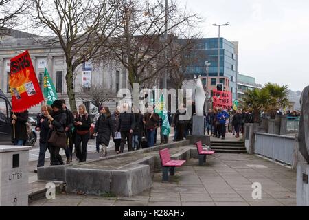 Cork, Ireland. 17th Nov, 2018.   Extinction Rebellion Protest, Cork City. Today at 1:30 pm crowds gathered outside of Cork City Hall and marched to the GPO to stand up for their futures and the future of our planet. Protests like this were held throughout the UK and Ireland to show that we can no longer accept the governments continued antipathy towards the environment. Credit: Damian Coleman/Alamy Live News. Stock Photo