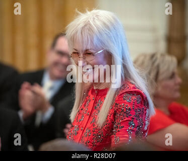 Miriam Adelson arrives to accept the Presidential Medal of Freedom from United States President Donald J. Trump during a ceremony in the East Room of the White House in Washington, DC on Friday, November 16, 2018. The award is the nation's highest civilian honor and is awarded by the President to individuals who made meritorious contributions to the United States. Credit: Ron Sachs/CNP (RESTRICTION: NO New York or New Jersey Newspapers or newspapers within a 75 mile radius of New York City) | usage worldwide Stock Photo