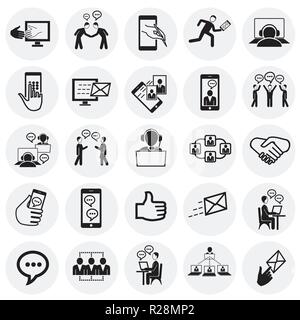 Social network and connections on circles background Stock Vector