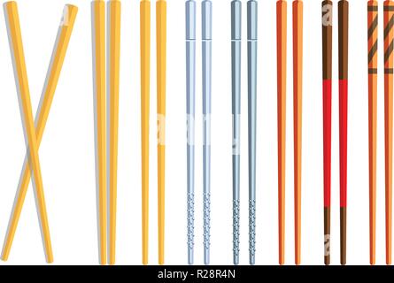 chopsticks set on white Stock Vector