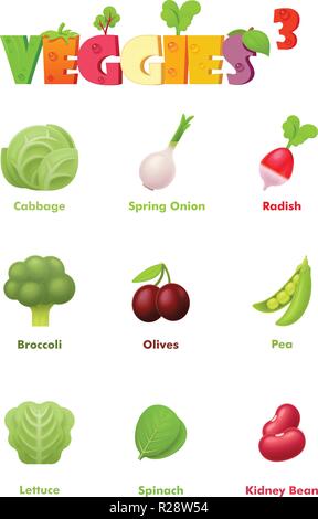 Vector vegetables icon set Stock Vector