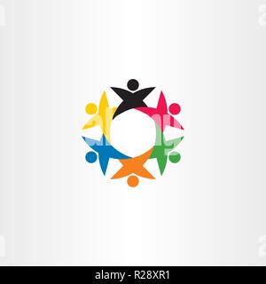circle team people teamwork logo icon friend Stock Vector