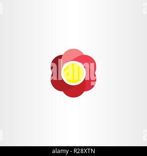 flower logo red circle abstract business icon Stock Vector