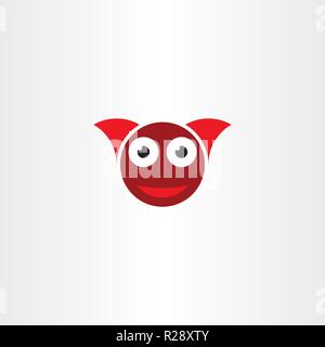 funny devil face with horns logo vector Stock Vector