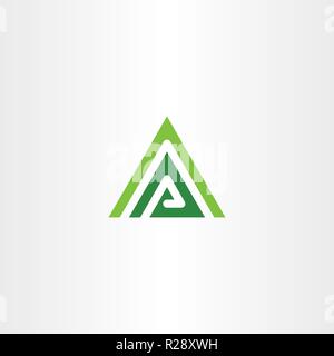 green a letter triangle mountain vector design Stock Vector