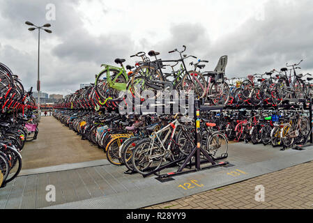 Scene from the center of Amsterdam in Holland Stock Photo