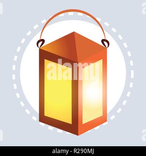 decorative light kerosine lantern happy new year merry christmas decoration concept flat Stock Vector