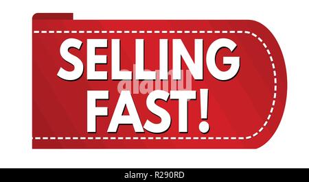 Selling fast banner design on white background, vector illustration Stock Vector