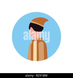 man face avatar profile wear hat male cartoon character portrait isolated Stock Vector