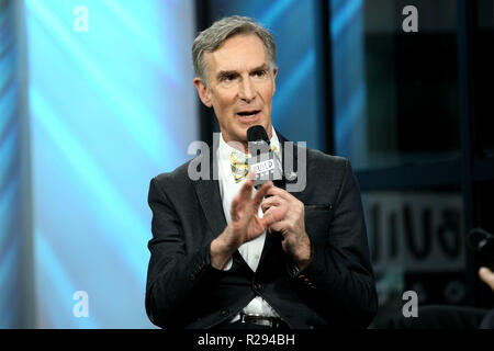 NEW YORK, NY - APRIL 19:  Build Series Presents Bill Nye Discussing His New Show 'Bill Saves The World' at Build Studio on April 19, 2017 in New York City.  (Photo by Steve Mack/S.D. Mack Pictures) Stock Photo