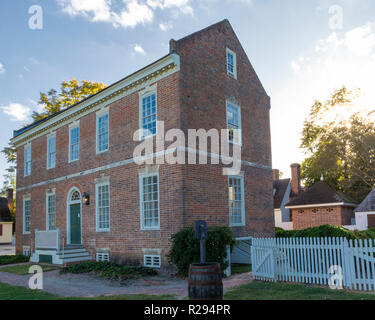 Roscow Cole House in Colonial Williamsburg. Stock Photo