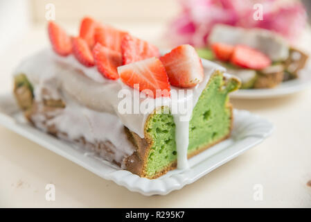 Avocado Sponge Cake Stock Photo