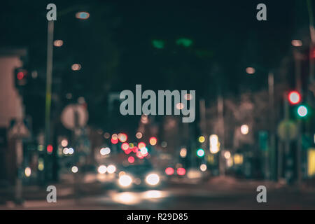 Street view from Sotkamo, Finland. defocused. Stock Photo
