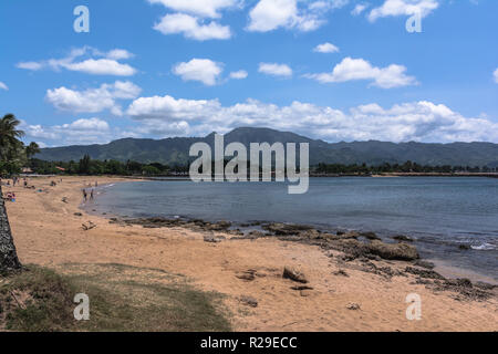 Waialua Bay in North Shore Oahu, Hawaii Stock Photo