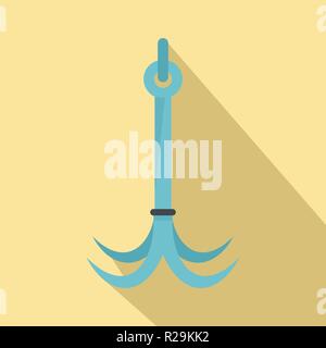 Climb hook icon. Flat illustration of climb hook vector icon for web design Stock Vector