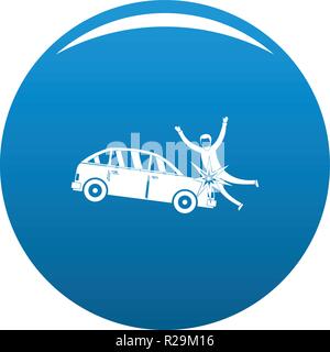 Knock down icon. Simple illustration of knock down vector icon for any design blue Stock Vector