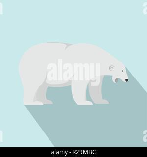 Sleepy polar bear icon. Flat illustration of sleepy polar bear vector icon for web design Stock Vector