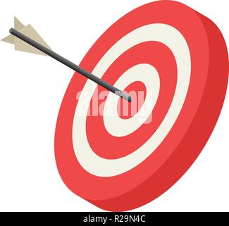 Red archery target icon. Isometric of red archery target vector icon for web design isolated on white background Stock Vector