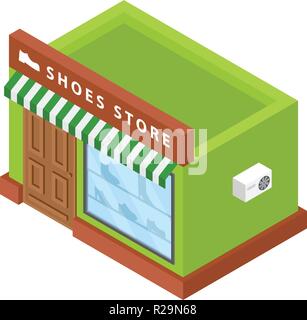 Shoes store icon. Isometric of shoes store vector icon for web design isolated on white background Stock Vector