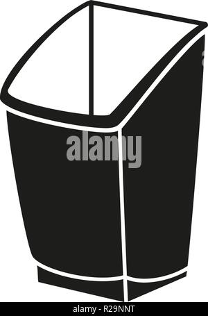 Black and white trash bin silhouette Stock Vector