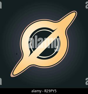Gargantua vector icon. Space Black Hole Ill. Stock Vector