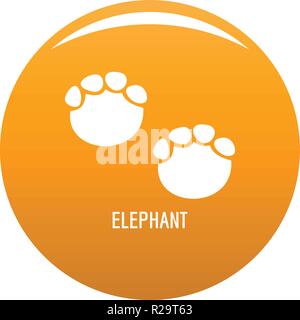 Elephant step icon. Simple illustration of elephant step vector icon for any design orange Stock Vector