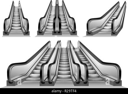 Download Escalator mockup. Realistic illustration of escalator ...