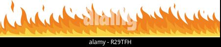 Flame banner horizontal. Flat illustration of vector flame banner horizontal for web design Stock Vector