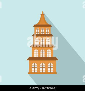 Taiwan window building icon. Flat illustration of taiwan window building vector icon for web design Stock Vector