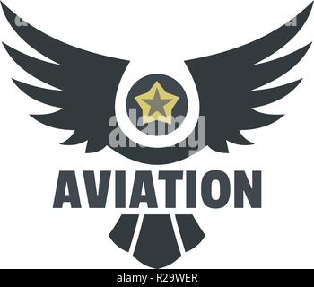 Aviation icon logo. Flat illustration of aviation vector icon logo for web design isolated on white background Stock Vector