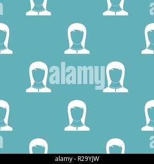 Best female avatar pattern vector seamless repeating for any web design Stock Vector