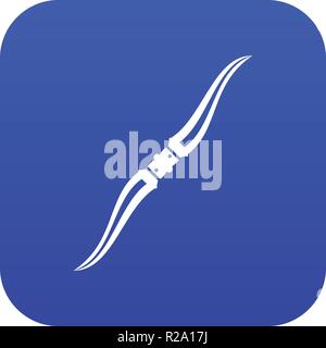 Throwing ninja knife icon digital blue Stock Vector