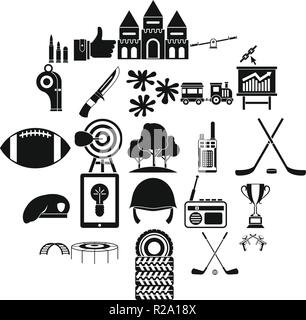 Goal icons set, simple style Stock Vector