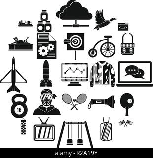Aim icons set, simple style Stock Vector