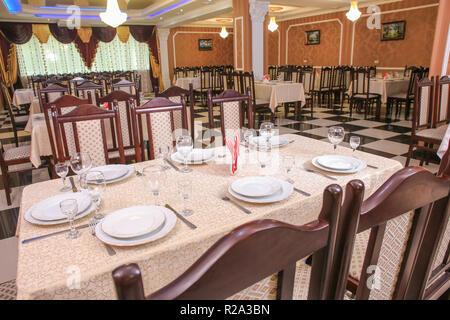 beautiful interior of the restaurant in classic style Stock Photo