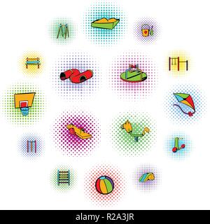 Park playground icons set isolated on white background Stock Vector