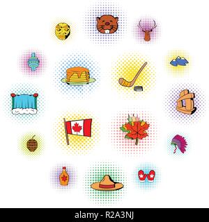 Canada Icons set isolated on white background Stock Vector