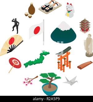 3d isometric map of Japan isolated with shadow. Paper card style vector ...