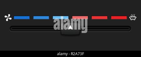 Car dashboard elements with level slider. For temperature Stock Vector