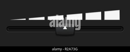 Car dashboard elements with level slider. For intensity of air blowing Stock Vector