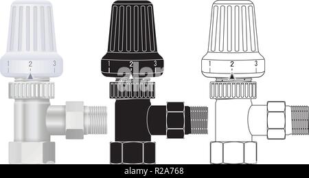 Heating valve with plastic knob Stock Vector