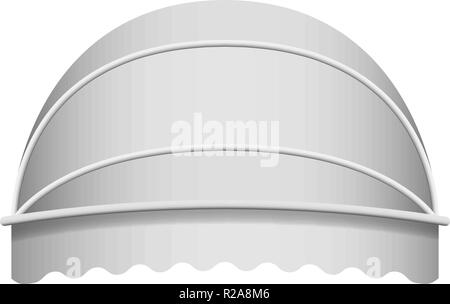 Red dome awning mockup. Realistic illustration of red dome awning vector mockup for on ...