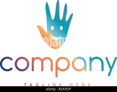 Cheerful Hand vector logo Stock Vector