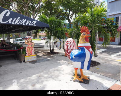 Miami, Florida 10-21-2018 Street scene on Calle Ocho - Eigth Street - in Miami's Little Havana. Stock Photo