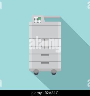 Big office printer icon. Flat illustration of big office printer vector ...